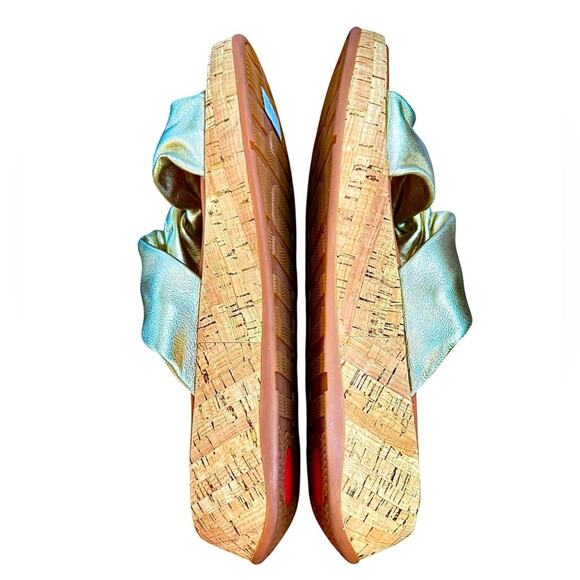 NWOT FitFlop F-Mode Twist Platform Gold Slide Sandals – Sz 9M - Picture 8 of 9